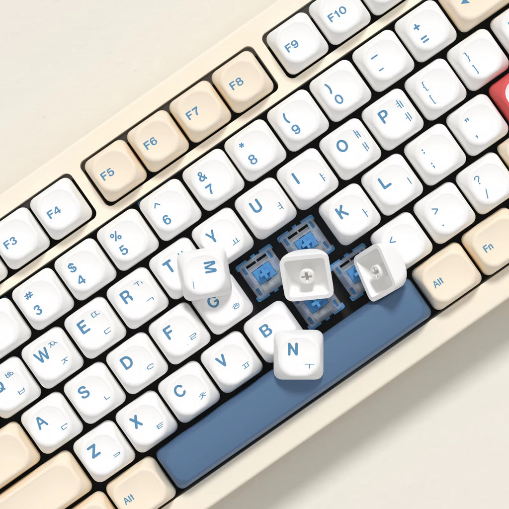 KOA Keycaps GMK Soymilk 140 Keys PBT Keycap Similar MOA Japanese Korean Russian Keycap 7U MAC ISO for Mechanical Keyboard