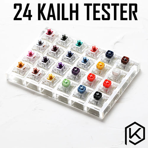 24 Switch Switches Tester with Acrylic Base Blank Keycaps for Mechanical Keyboard Kailh Box Heavy Pro Purple Orange Yellow Gold