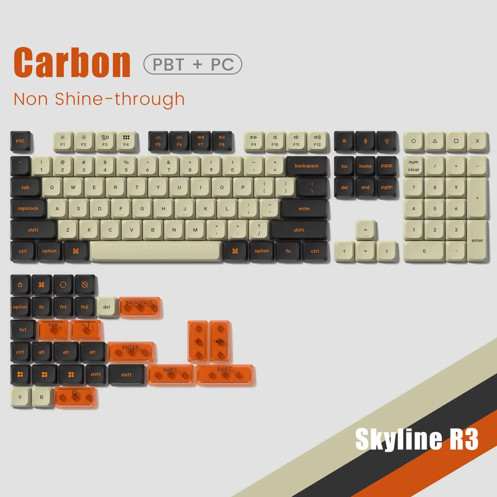 138 Keys Low Profile PBT Keycaps Custom Double Shot Slim MX Keycaps for Gateron Cherry MX Mechanical Switches Gaming Keyboards