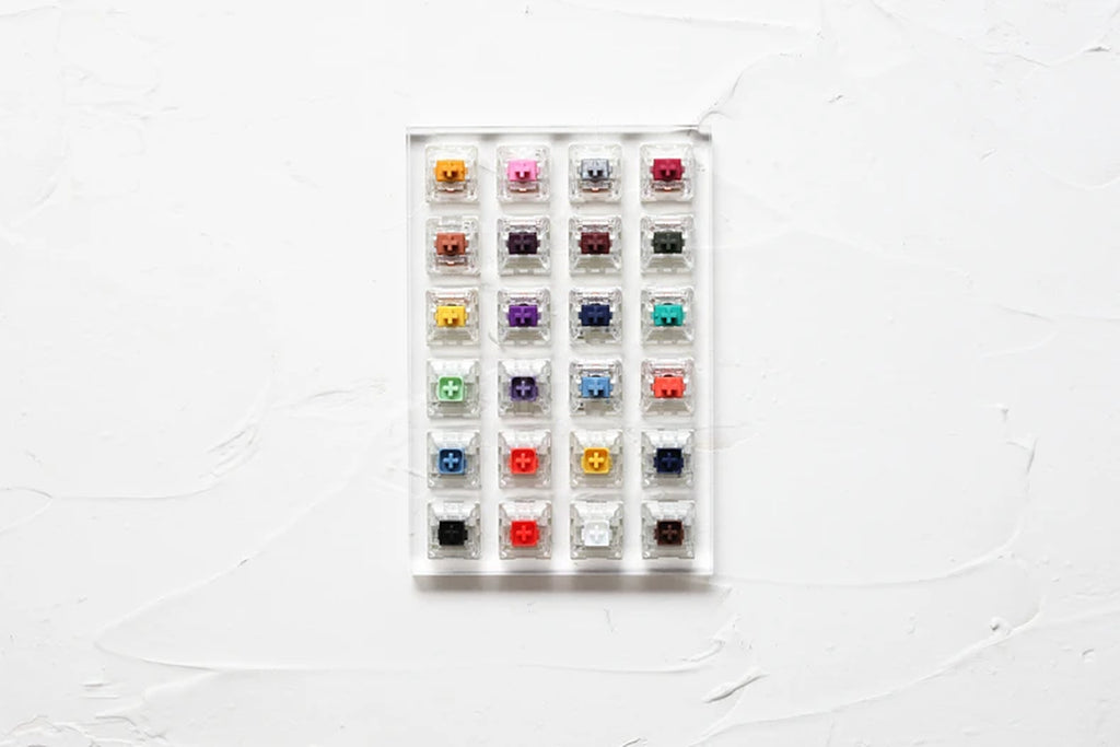 24 Switch Switches Tester with Acrylic Base Blank Keycaps for Mechanical Keyboard Kailh Box Heavy Pro Purple Orange Yellow Gold