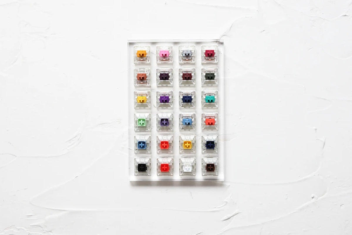 24 Switch Switches Tester with Acrylic Base Blank Keycaps for Mechanical Keyboard Kailh Box Heavy Pro Purple Orange Yellow Gold