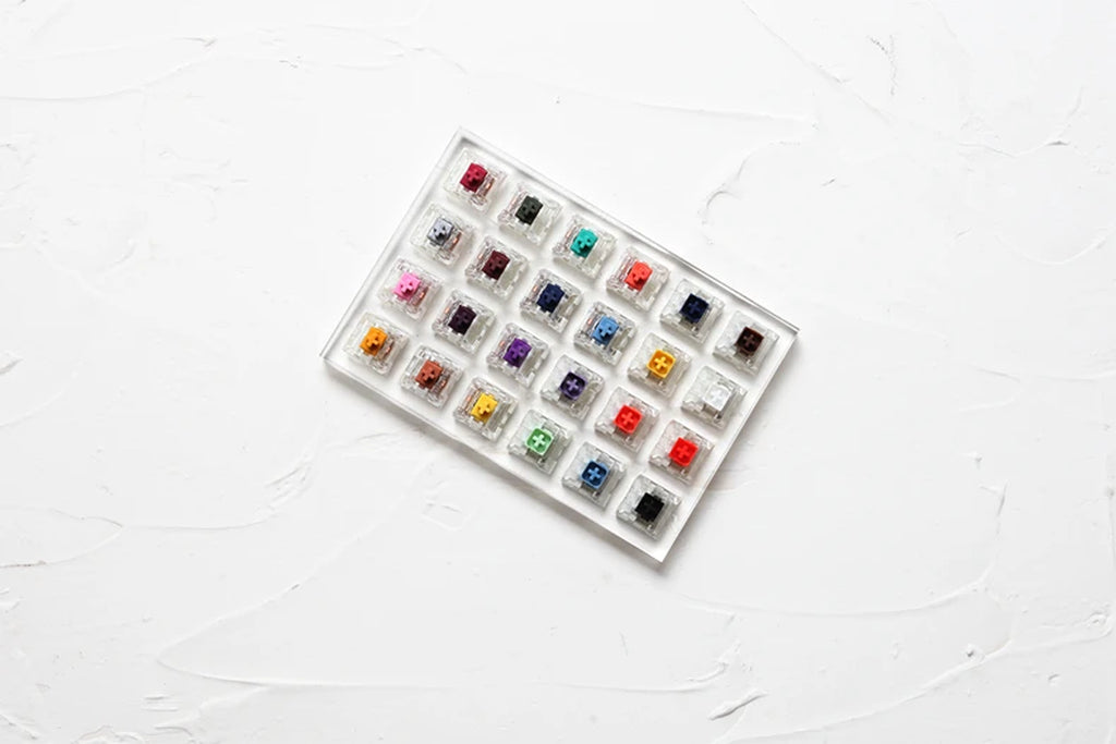 24 Switch Switches Tester with Acrylic Base Blank Keycaps for Mechanical Keyboard Kailh Box Heavy Pro Purple Orange Yellow Gold