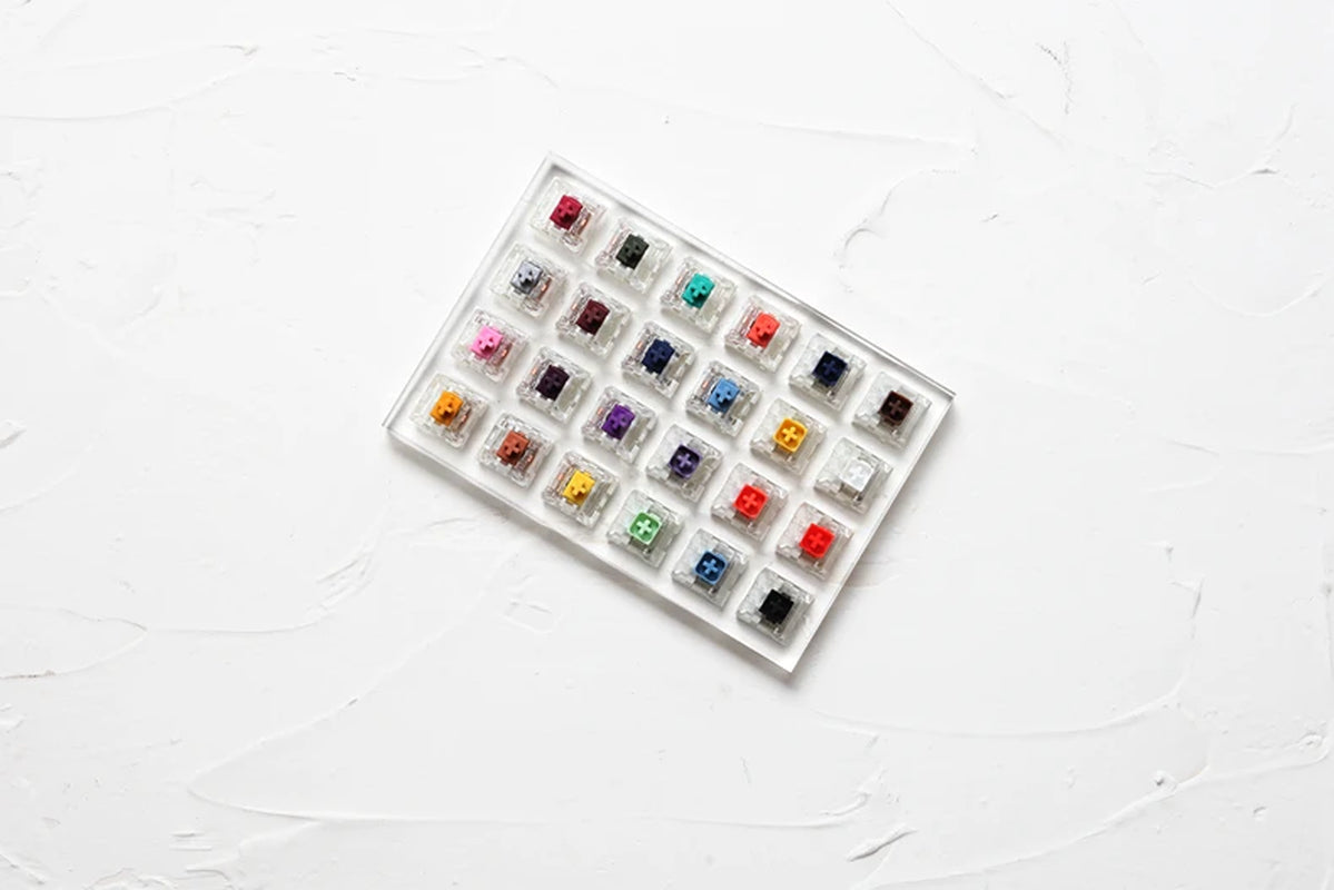 24 Switch Switches Tester with Acrylic Base Blank Keycaps for Mechanical Keyboard Kailh Box Heavy Pro Purple Orange Yellow Gold