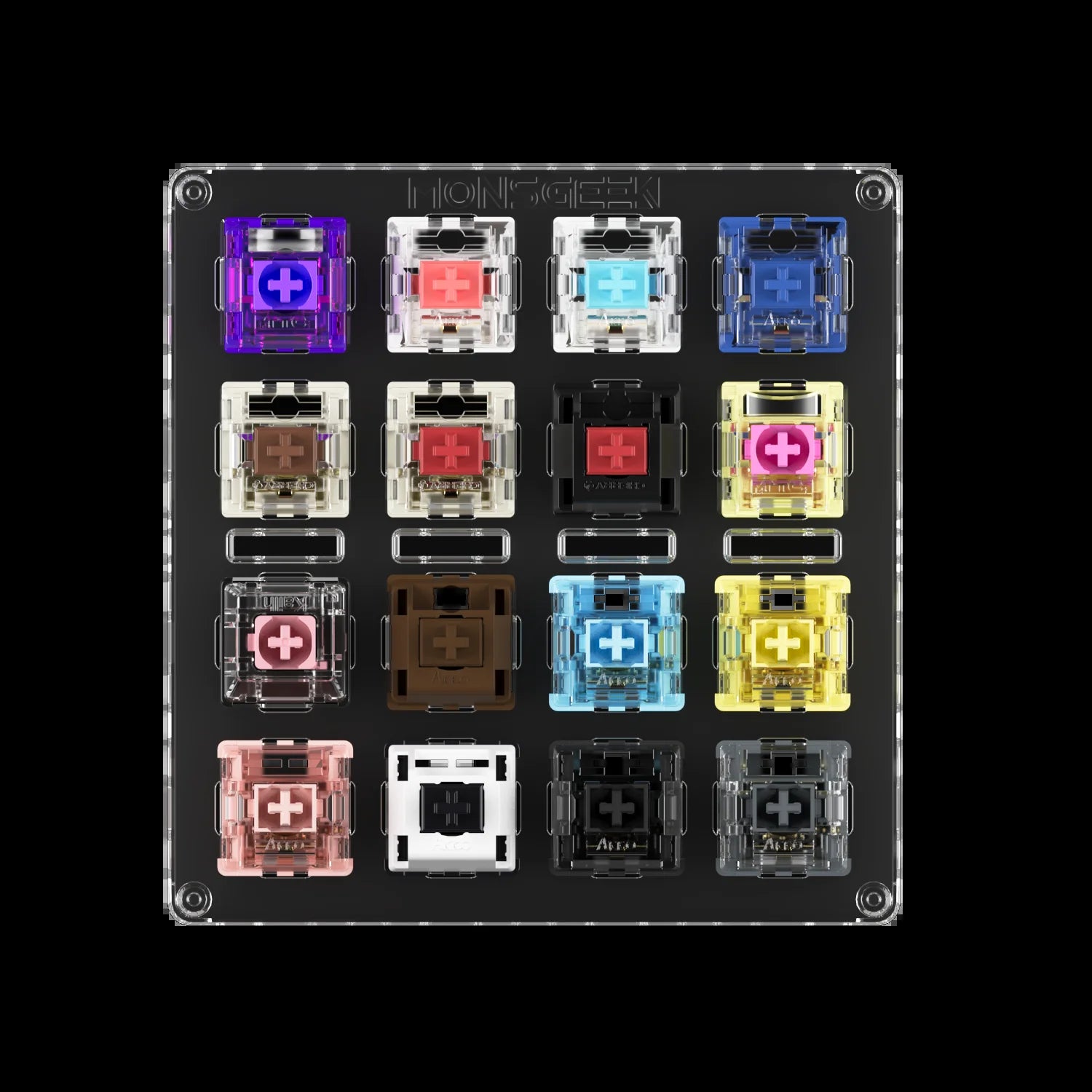 X Monsgeek Acrylic 16-Key Switch Tester Linear/Tactile/Clicky/Silent Switches