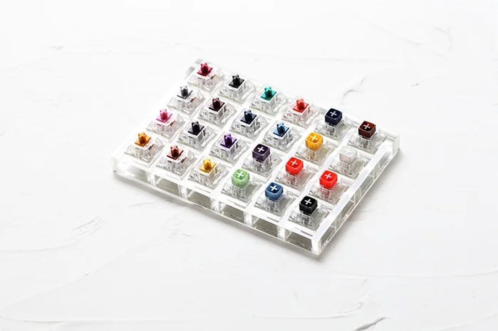 24 Switch Switches Tester with Acrylic Base Blank Keycaps for Mechanical Keyboard Kailh Box Heavy Pro Purple Orange Yellow Gold