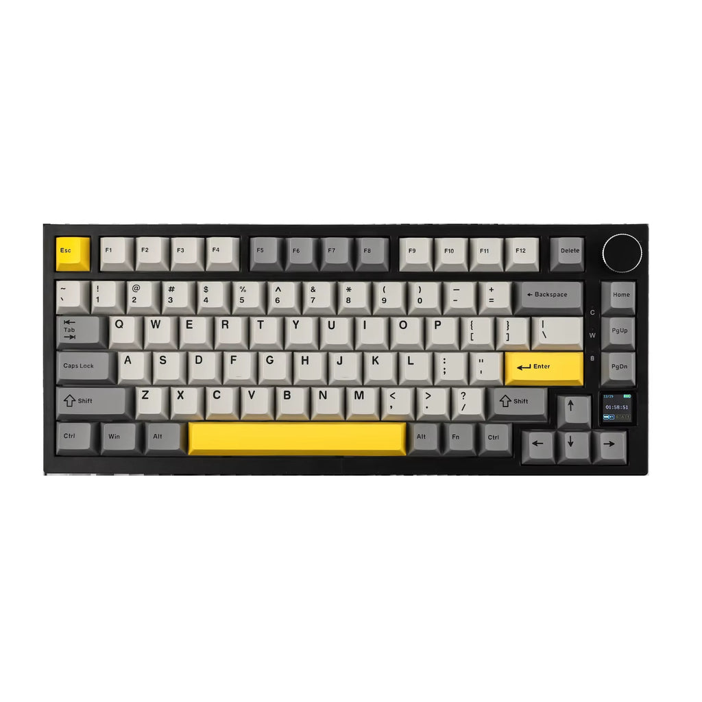 AK820 Pro 75% Gasket-Mounted Bluetooth 5.1/2.4G Wireless/Wired Mechanical Keyboard with TFT Screen for Mac/Win