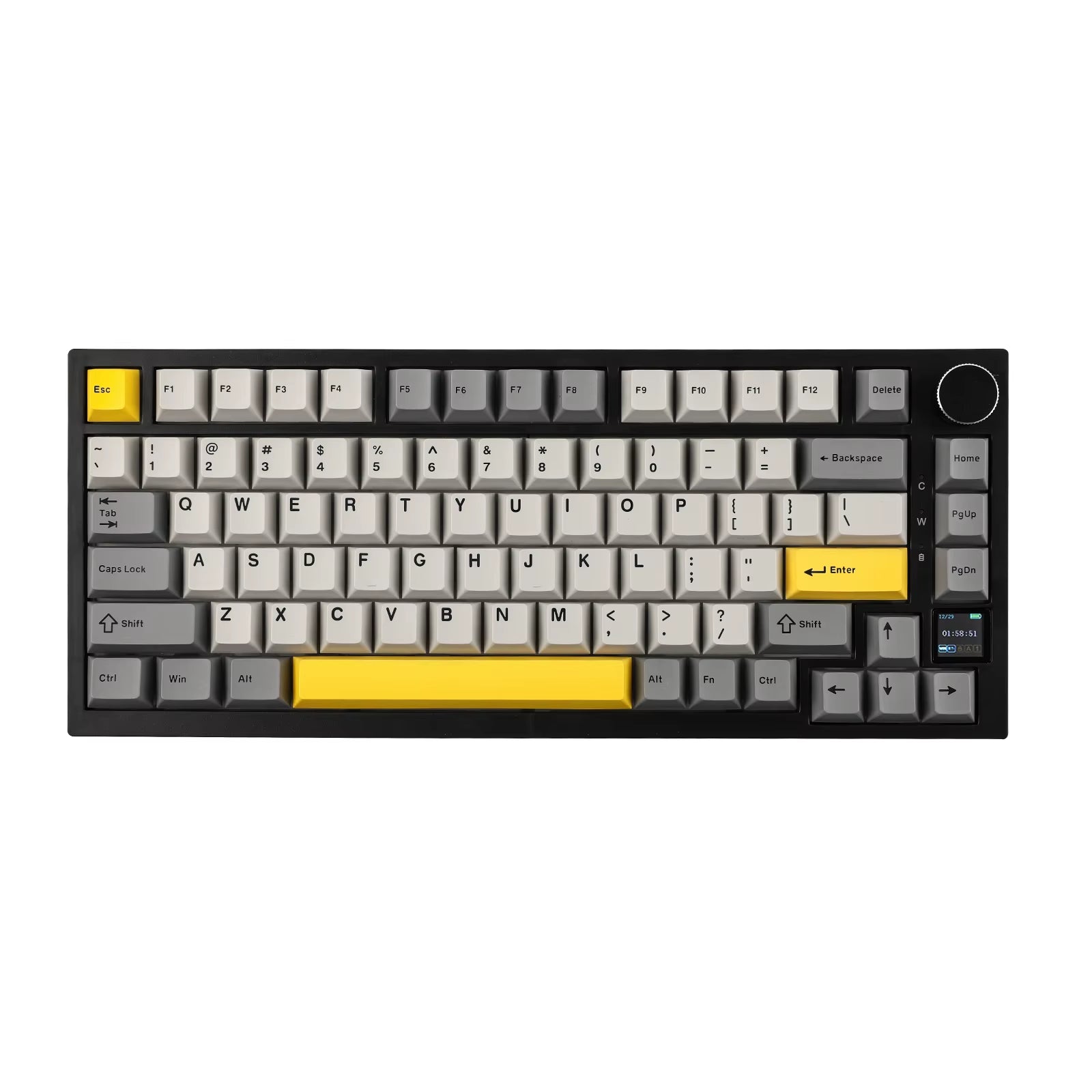 AK820 Pro 75% Gasket-Mounted Bluetooth 5.1/2.4G Wireless/Wired Mechanical Keyboard with TFT Screen for Mac/Win