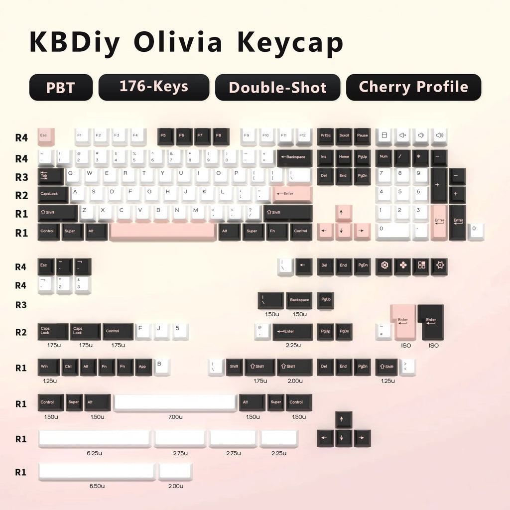 GMK Illusion Keycap Cherry Profile Double Shot PBT ISO Keycaps for Gamer Mechanical Keyboard Kit Gaming Point Retro Keycap