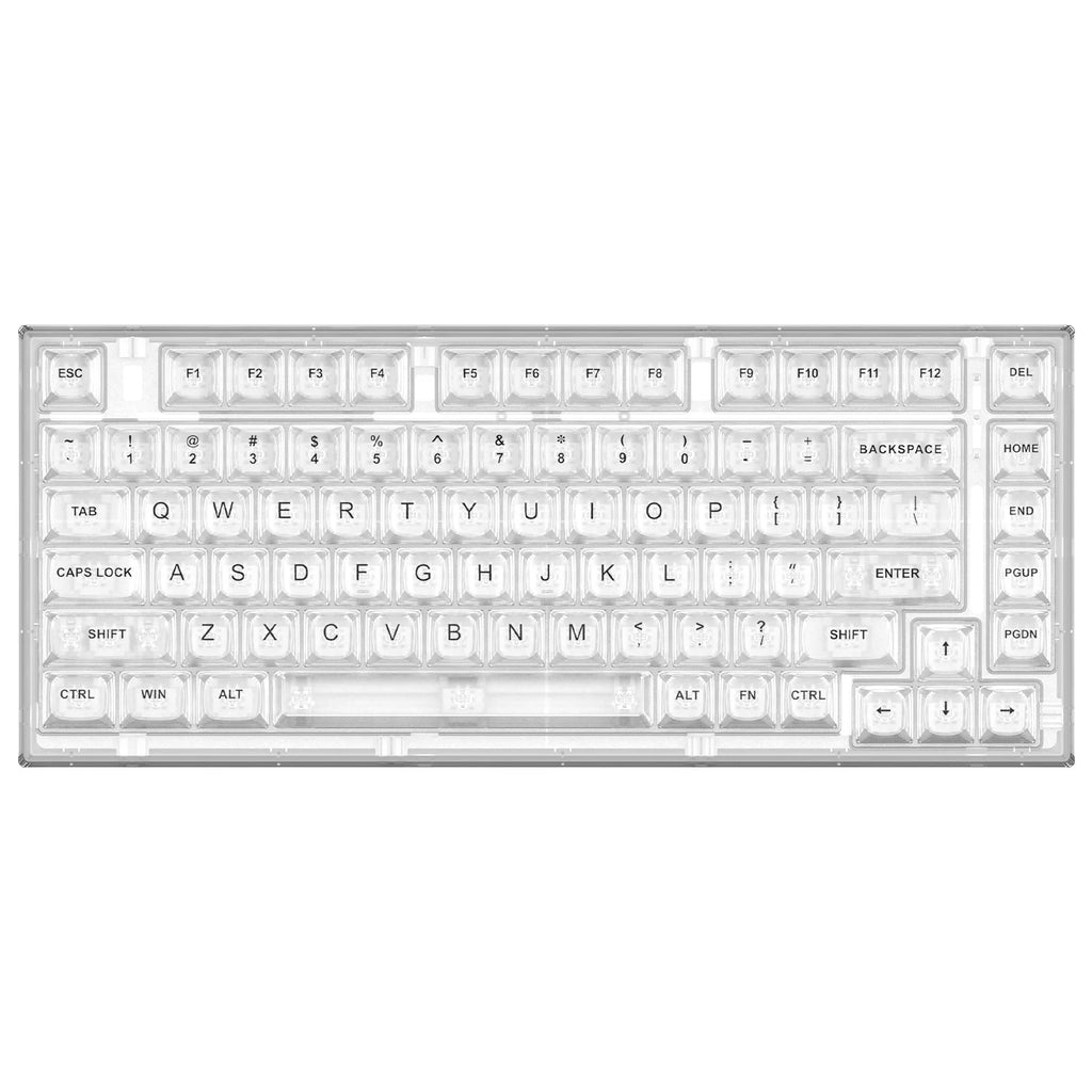 X75 White 82 Keys Hot Swappable Wired Gasket Transparent Mechanical Keyboard