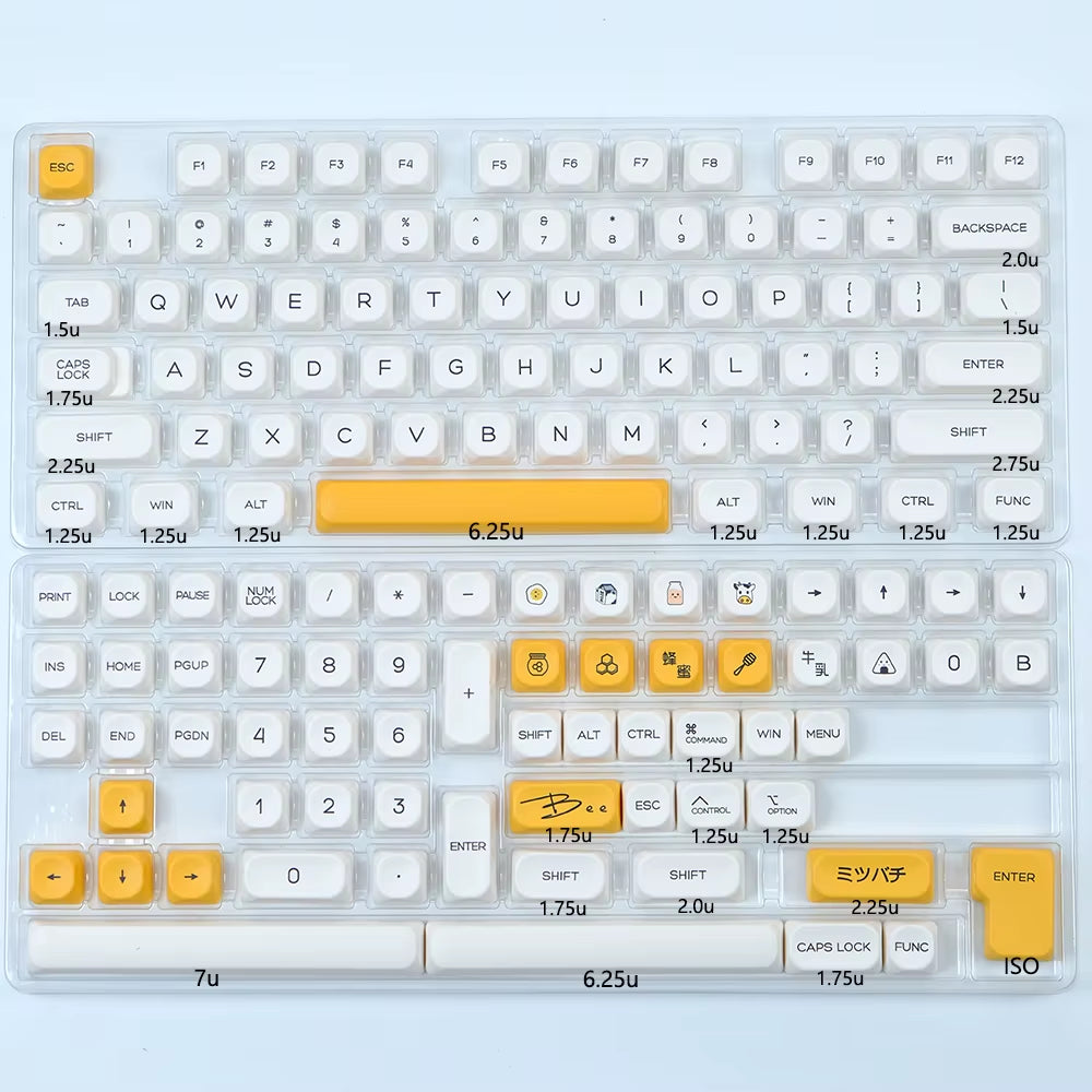 KOA Keycaps GMK Soymilk 140 Keys PBT Keycap Similar MOA Japanese Korean Russian Keycap 7U MAC ISO for Mechanical Keyboard