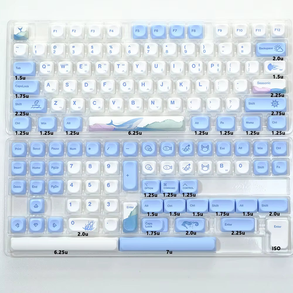 KOA Keycaps GMK Soymilk 140 Keys PBT Keycap Similar MOA Japanese Korean Russian Keycap 7U MAC ISO for Mechanical Keyboard