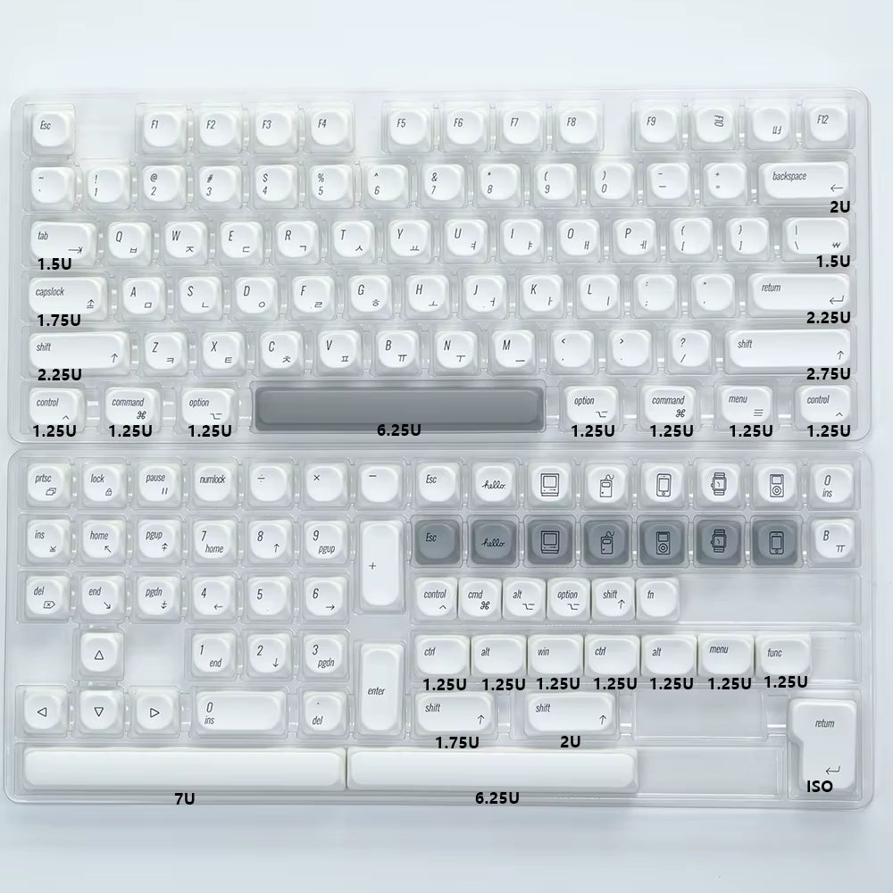 KOA Keycaps GMK Soymilk 140 Keys PBT Keycap Similar MOA Japanese Korean Russian Keycap 7U MAC ISO for Mechanical Keyboard