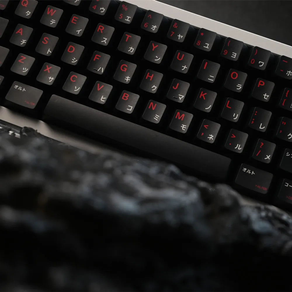 PBT Keycap Cherry Profile Japanese DYE Subbed 142 Keys Black Custom Keycaps for Outemu Gateron Mx Switch Mechanical Keyboard