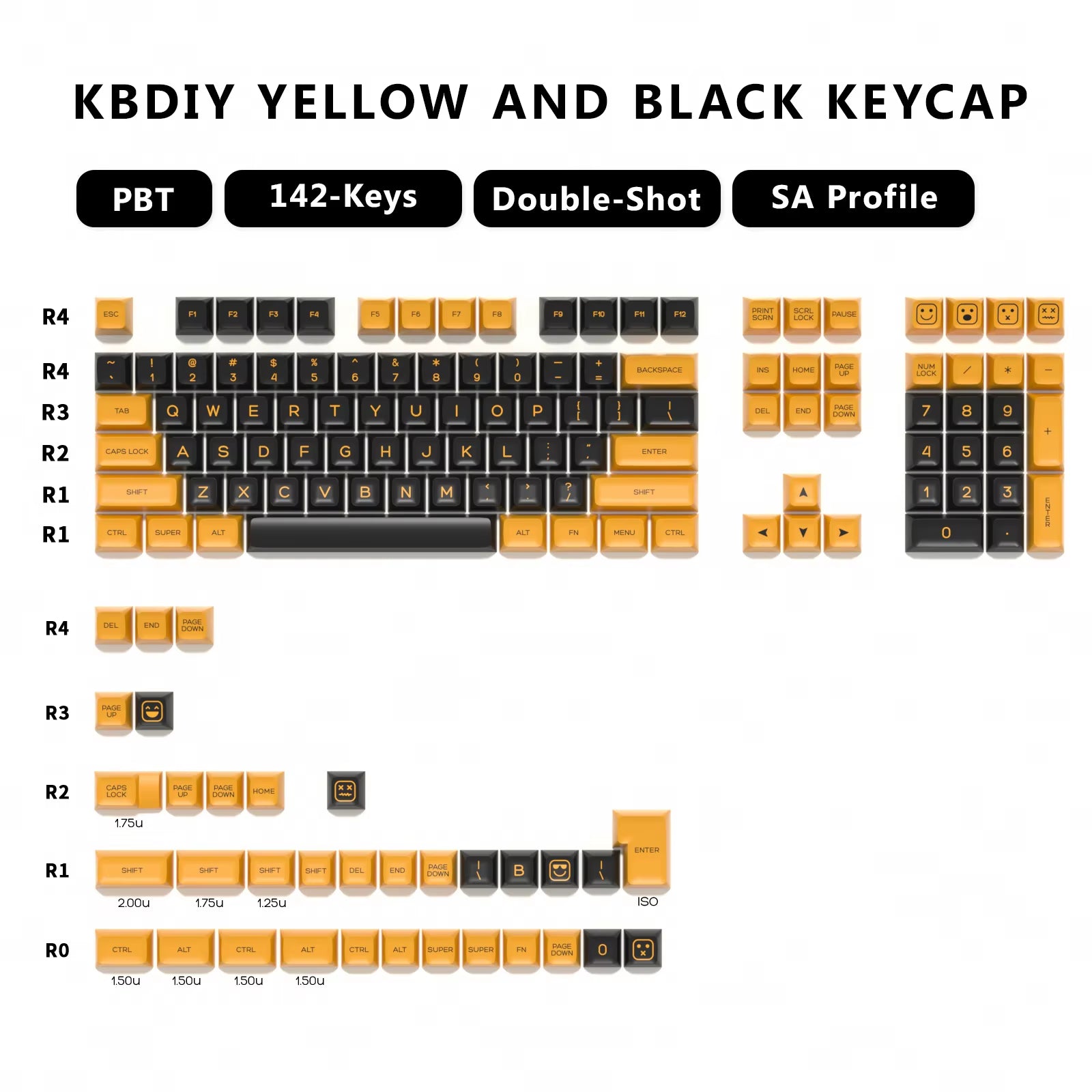 Keyboard Keycaps Set PBT Rome Keycaps Custom Retro Double Shot SA Profile ISO 7U 161 Keys Caps for MX Switches GMK67 K500