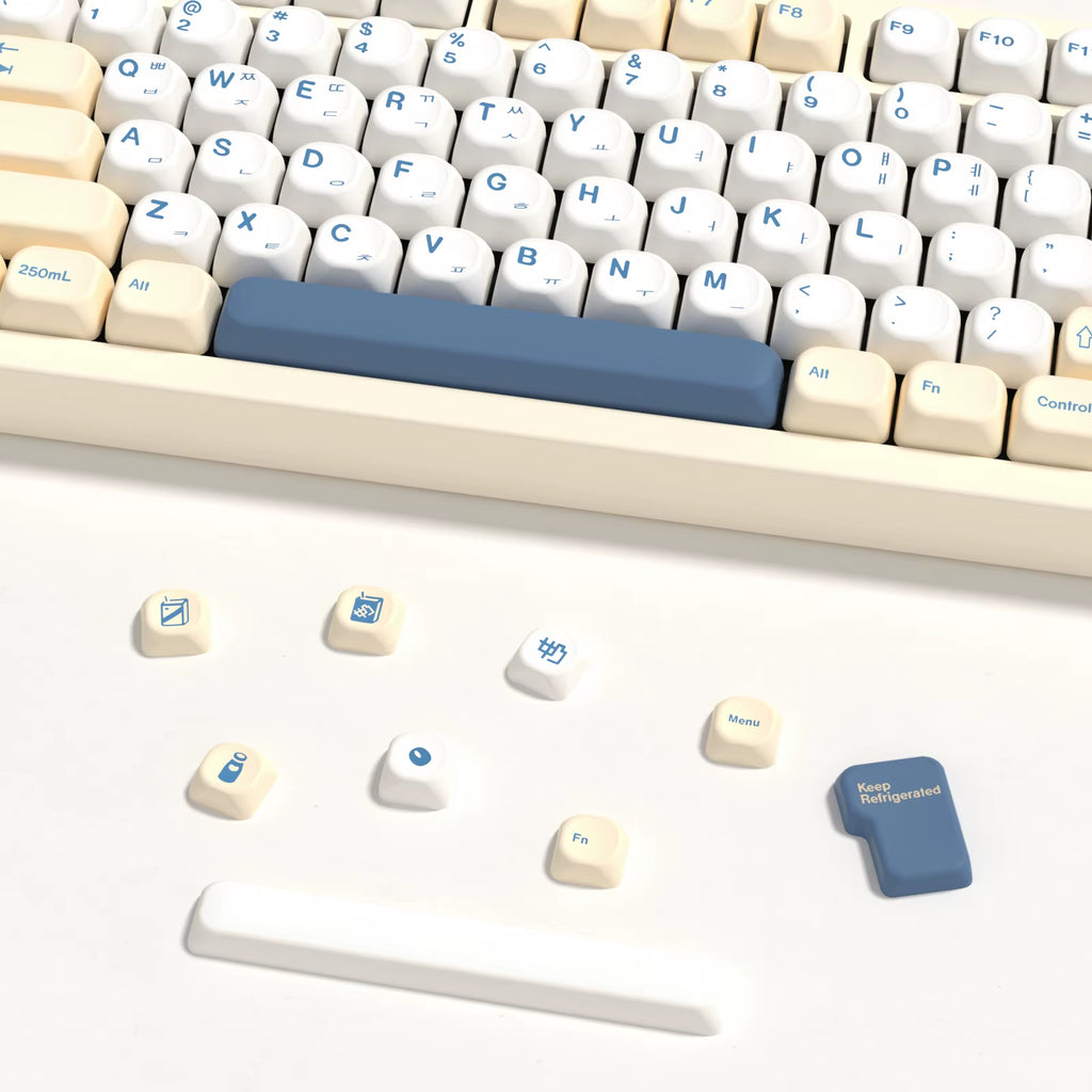 KOA Keycaps GMK Soymilk 140 Keys PBT Keycap Similar MOA Japanese Korean Russian Keycap 7U MAC ISO for Mechanical Keyboard