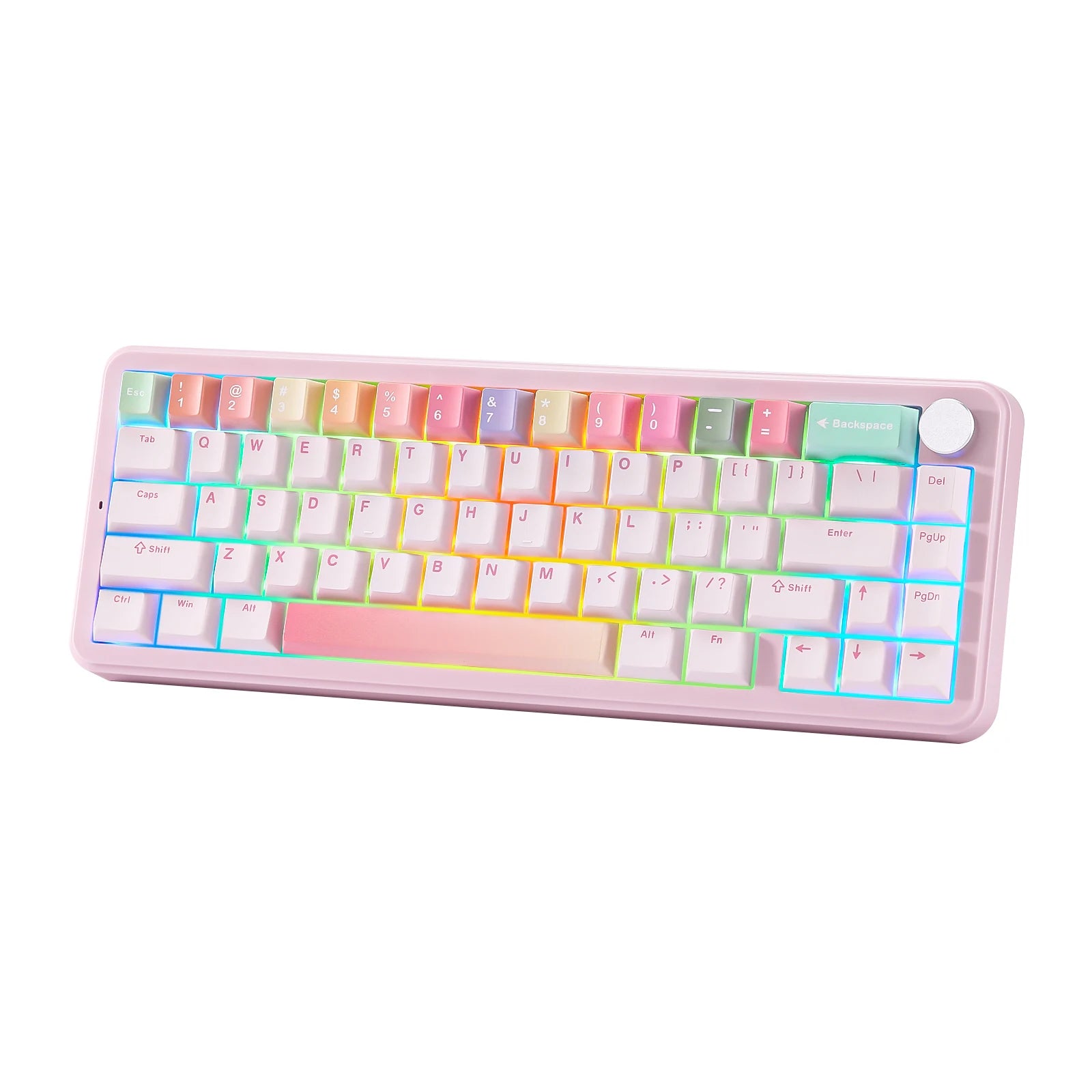 B68 Wireless Mechanical Gaming Keyboard, Tri-Mode Hot Swappable Cute Gasket Mounted Creamy Keyboard for Win/Mac,