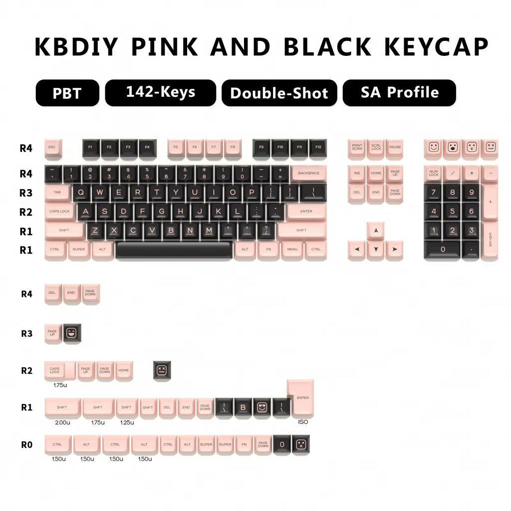 Keyboard Keycaps Set PBT Rome Keycaps Custom Retro Double Shot SA Profile ISO 7U 161 Keys Caps for MX Switches GMK67 K500