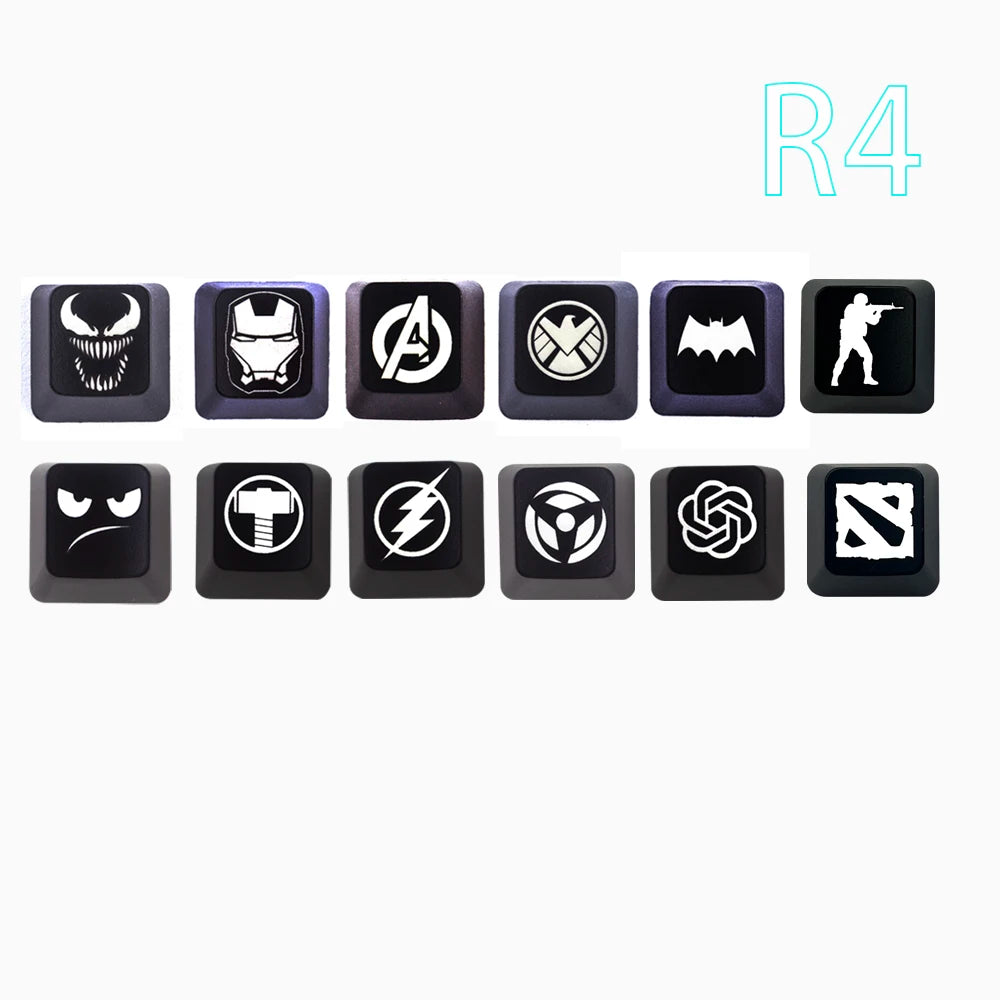 Keycaps for Mechanical Game Keyboard Keys Button R4 Height ABS Custom Cool Backlit Key Caps for ESC and All R4Keys Keypads