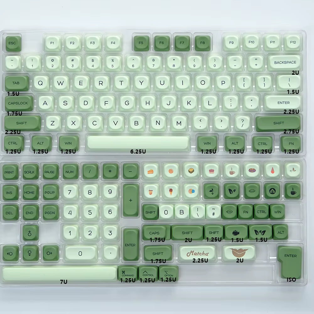 KOA Keycaps GMK Soymilk 140 Keys PBT Keycap Similar MOA Japanese Korean Russian Keycap 7U MAC ISO for Mechanical Keyboard