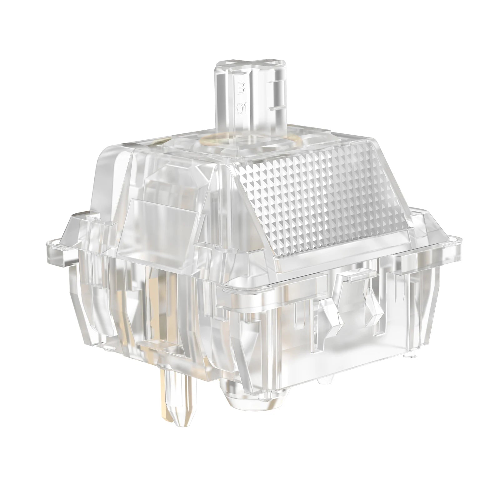 Ice King Linear Switches, 62G Progressive Spring Transparent Clear RGB Switch, 5 Pins Lubed Smooth Line Keyboard Switches
