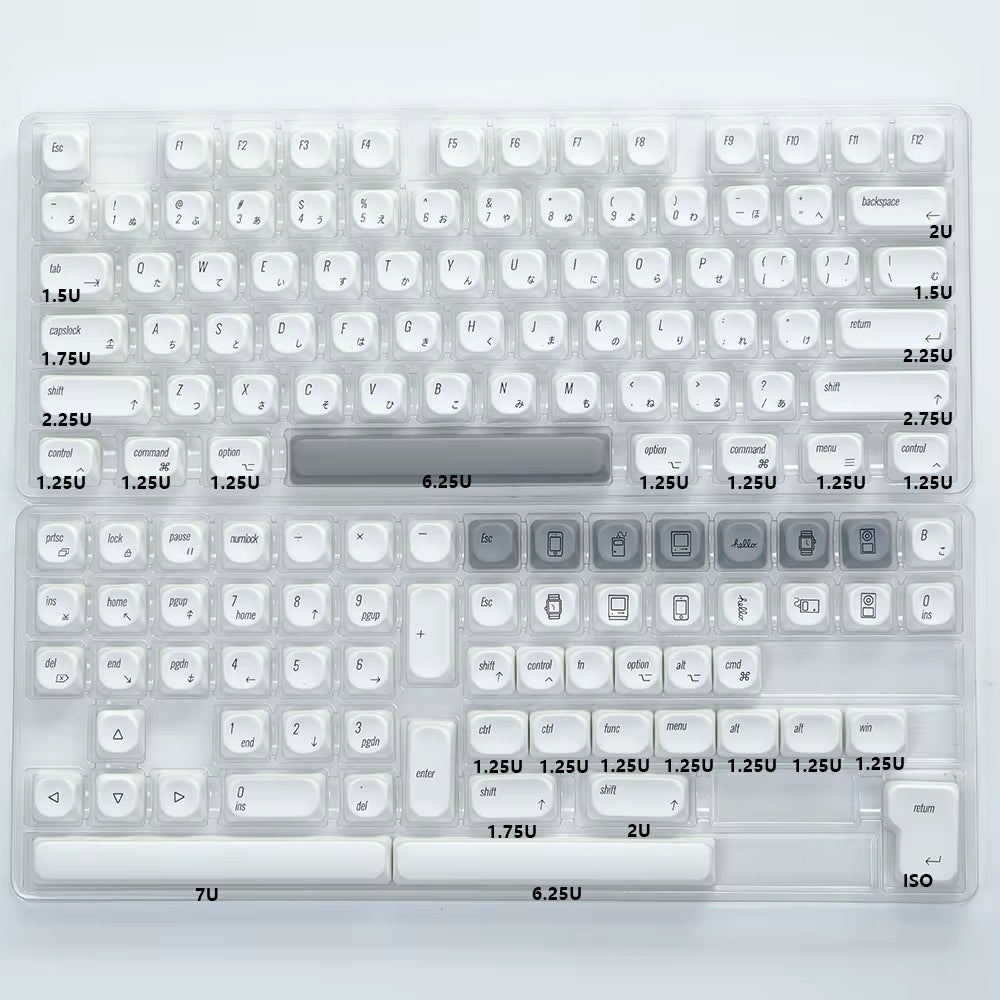 KOA Keycaps GMK Soymilk 140 Keys PBT Keycap Similar MOA Japanese Korean Russian Keycap 7U MAC ISO for Mechanical Keyboard