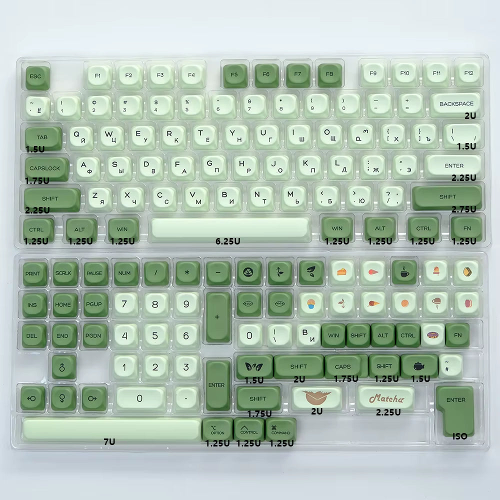KOA Keycaps GMK Soymilk 140 Keys PBT Keycap Similar MOA Japanese Korean Russian Keycap 7U MAC ISO for Mechanical Keyboard