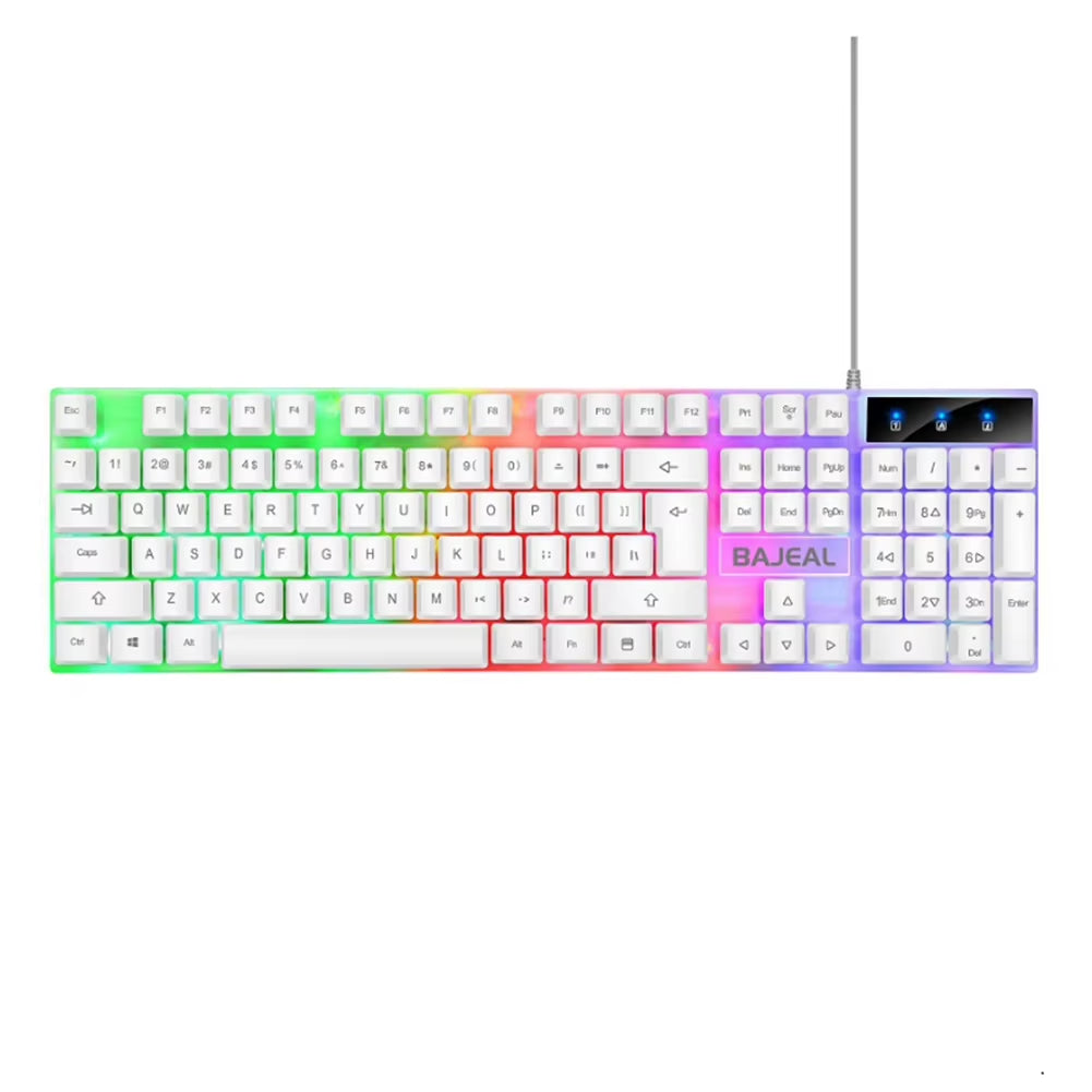 RGB Gaming Keyboard 98 Keys Mechanical Keyboard 1.5M Cable USB Wired Keyboard Seven Color Lights for Computer Laptop PC Gamer