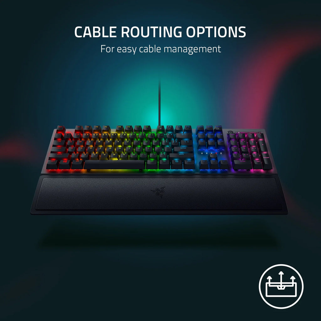 Blackwidow V3 Full Size Mechanical Gaming Keyboard for PC, Chroma RGB, Wrist Rest, Black