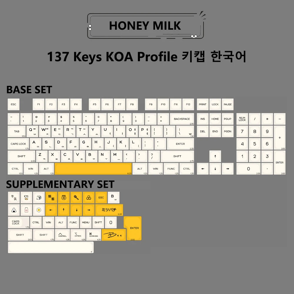 Matcha KOA Keycap PBT Similar MOA Keycaps Retro 7U MAC ISO Japanese Korean Russian 143 Key Cap Set for Mechanical Keyboard