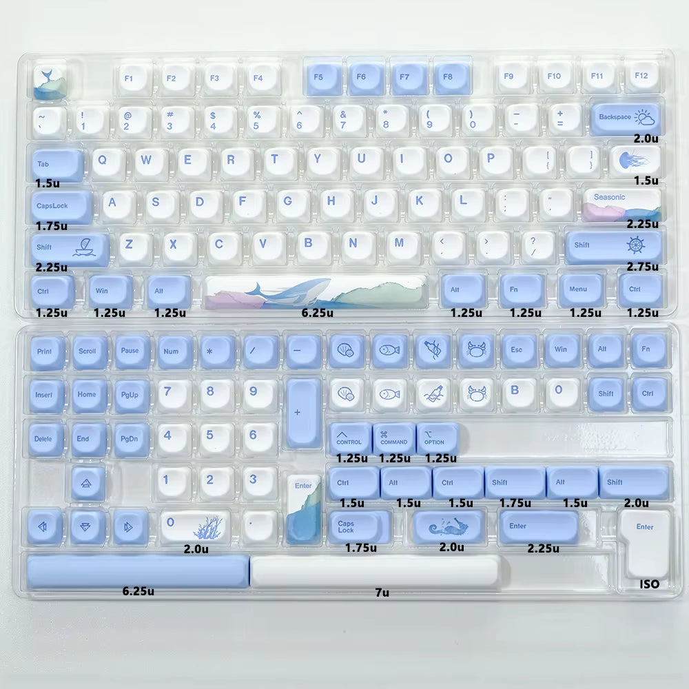 KOA Keycaps GMK Soymilk 140 Keys PBT Keycap Similar MOA Japanese Korean Russian Keycap 7U MAC ISO for Mechanical Keyboard