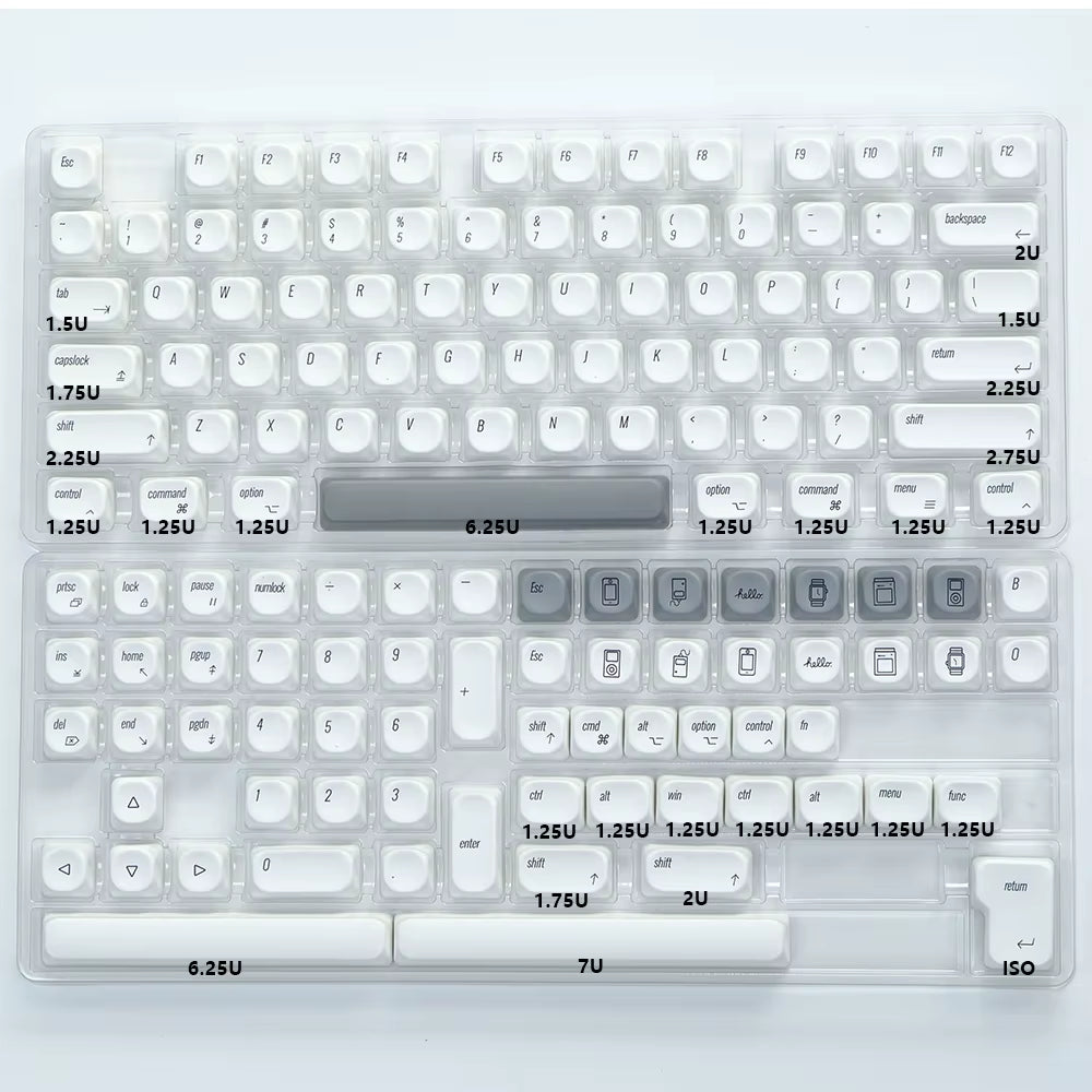 KOA Keycaps GMK Soymilk 140 Keys PBT Keycap Similar MOA Japanese Korean Russian Keycap 7U MAC ISO for Mechanical Keyboard