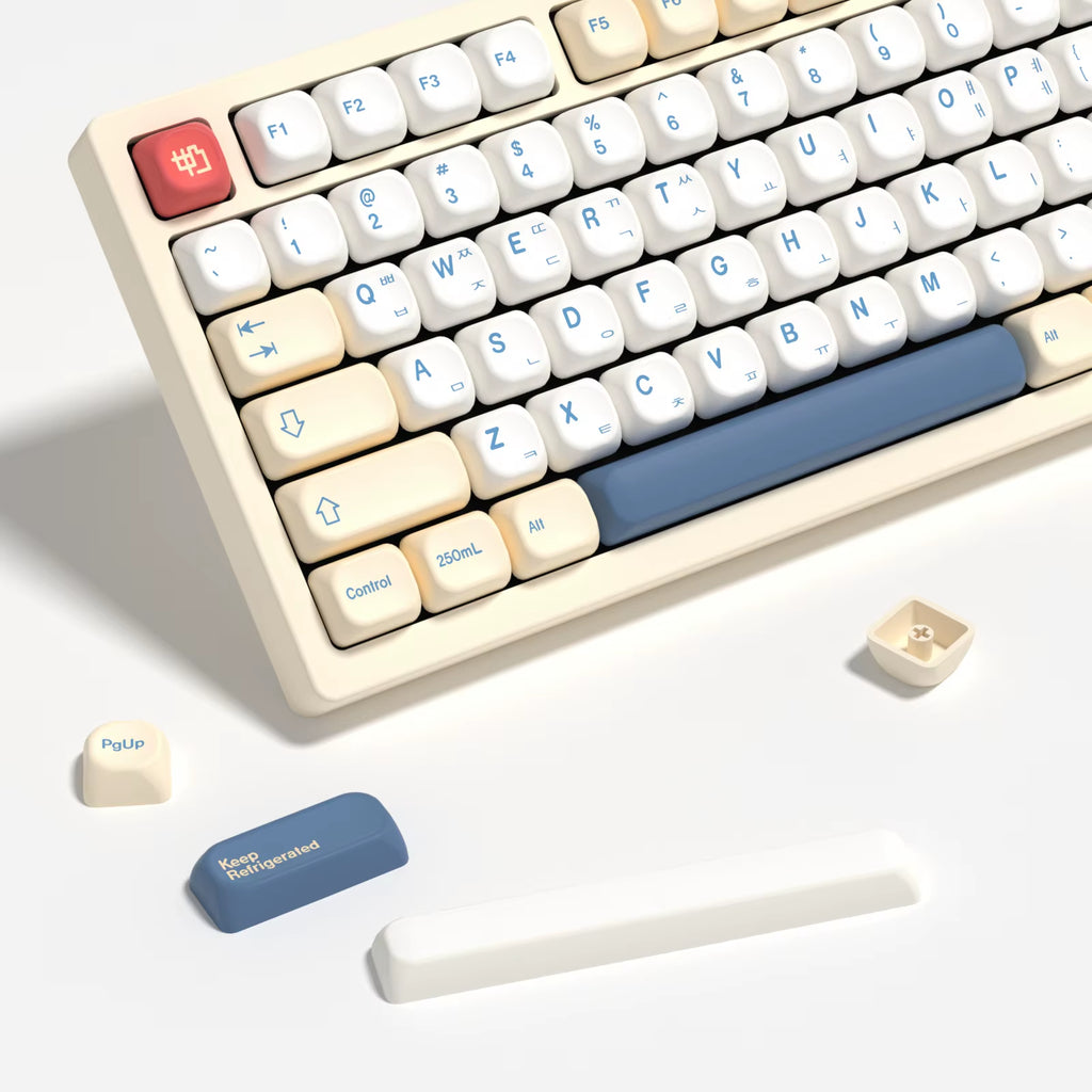 KOA Keycaps GMK Soymilk 140 Keys PBT Keycap Similar MOA Japanese Korean Russian Keycap 7U MAC ISO for Mechanical Keyboard