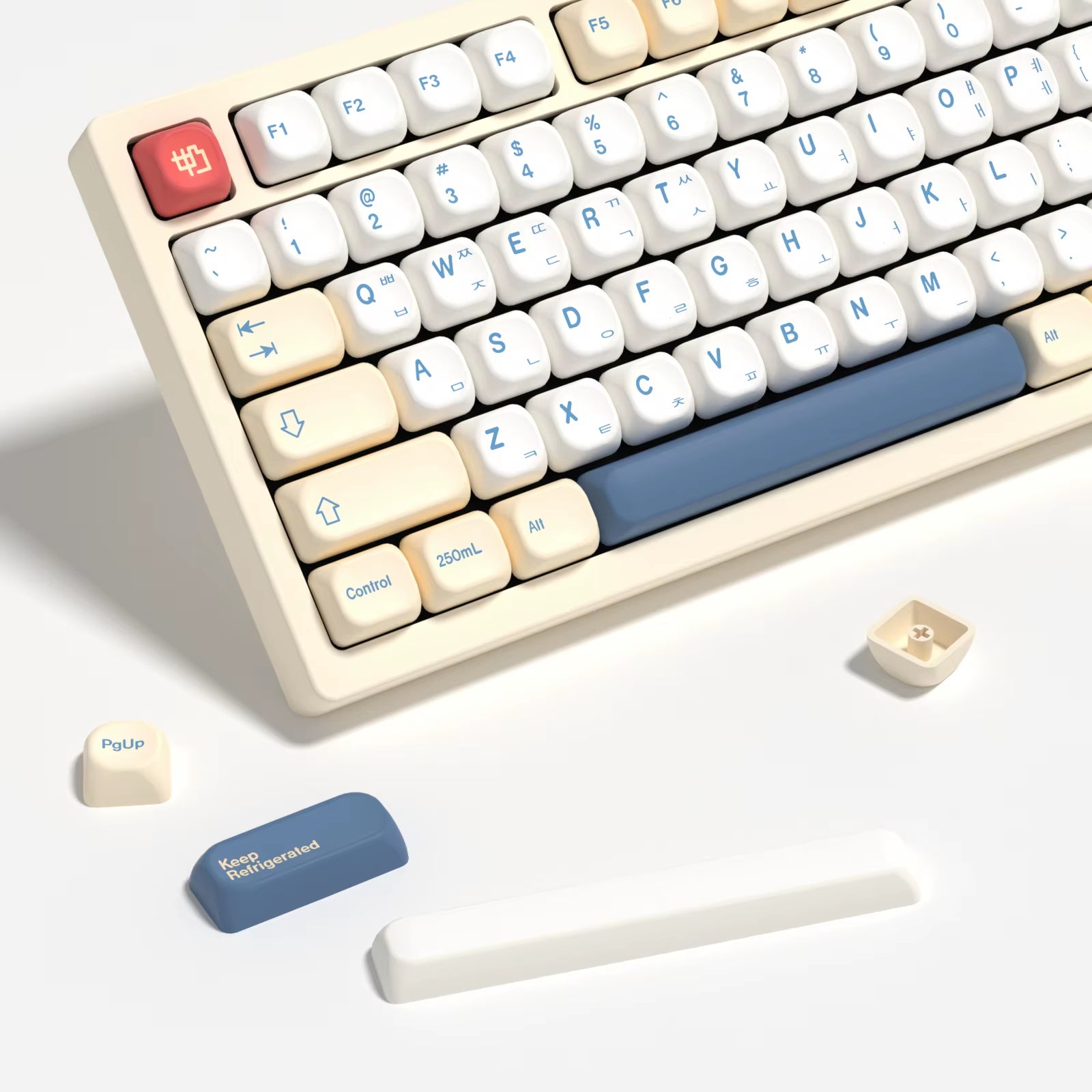 KOA Keycaps GMK Soymilk 140 Keys PBT Keycap Similar MOA Japanese Korean Russian Keycap 7U MAC ISO for Mechanical Keyboard
