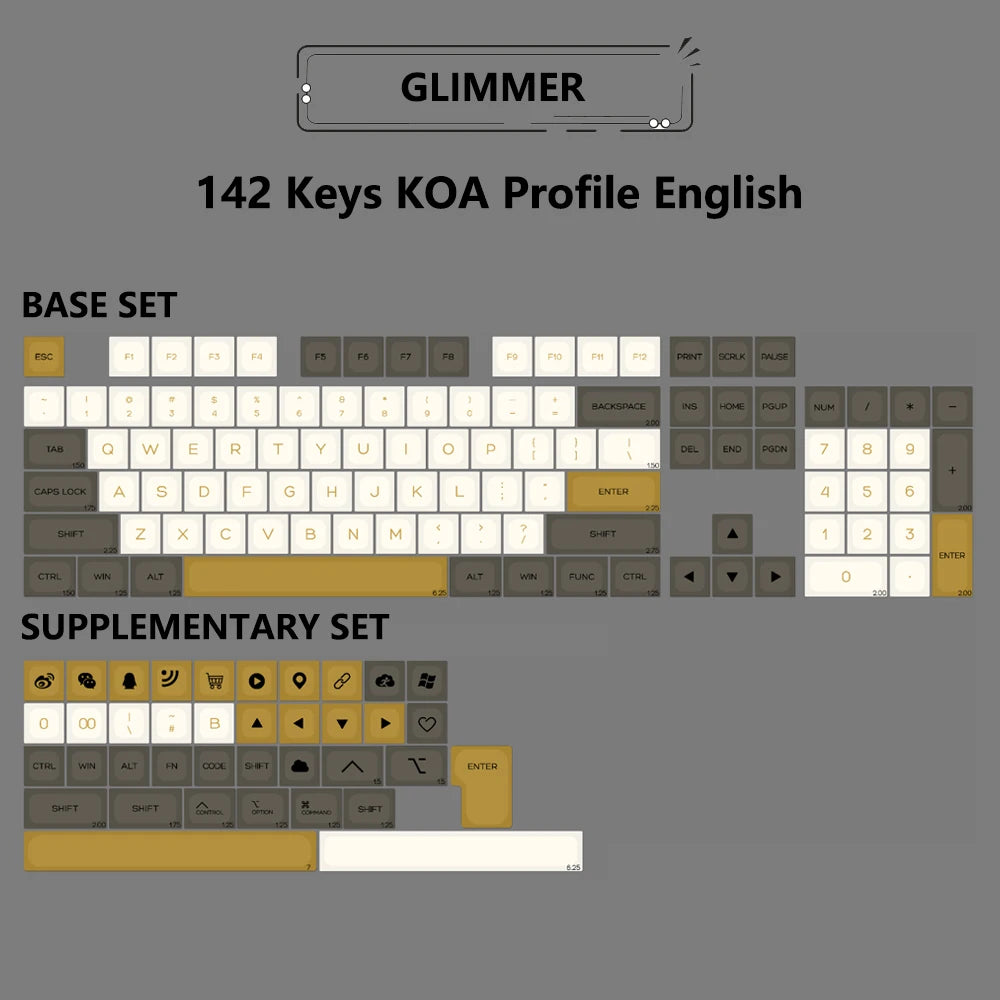 Matcha KOA Keycap PBT Similar MOA Keycaps Retro 7U MAC ISO Japanese Korean Russian 143 Key Cap Set for Mechanical Keyboard