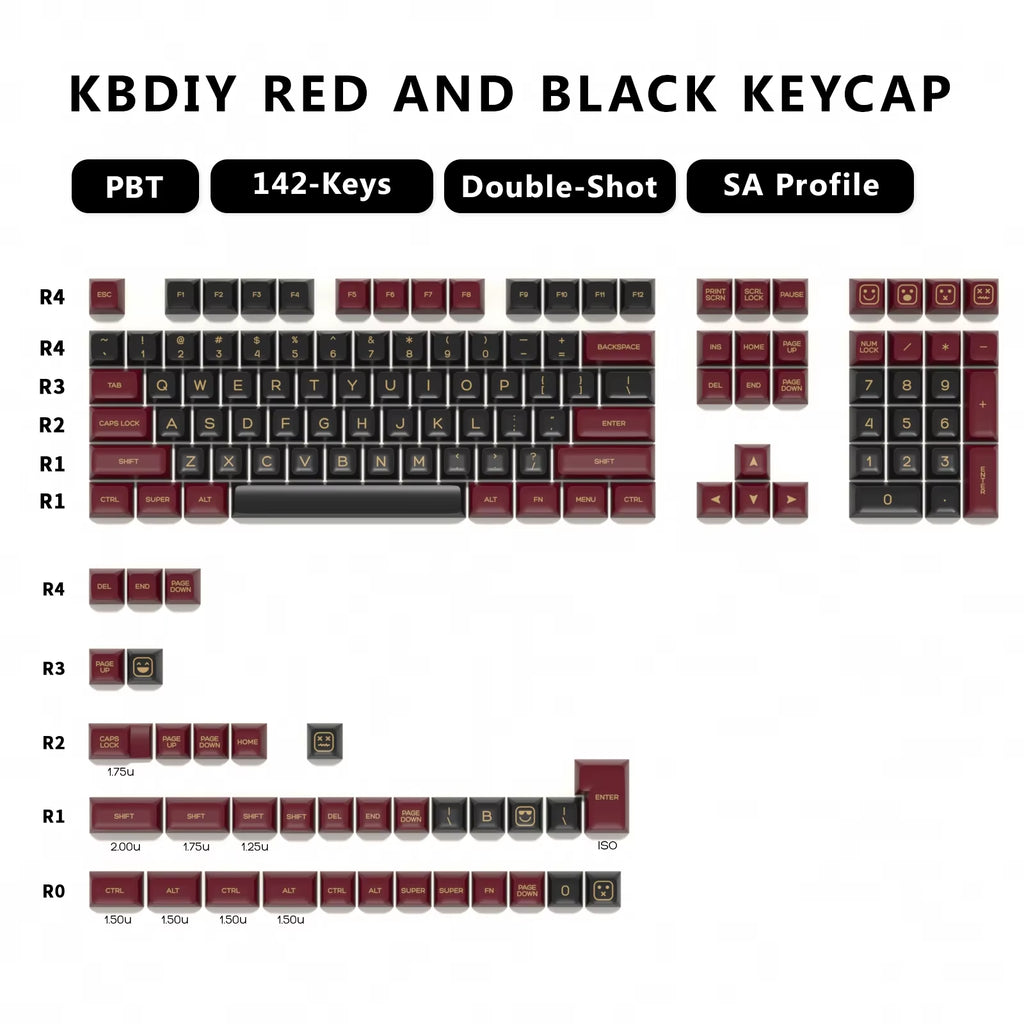 Keyboard Keycaps Set PBT Rome Keycaps Custom Retro Double Shot SA Profile ISO 7U 161 Keys Caps for MX Switches GMK67 K500