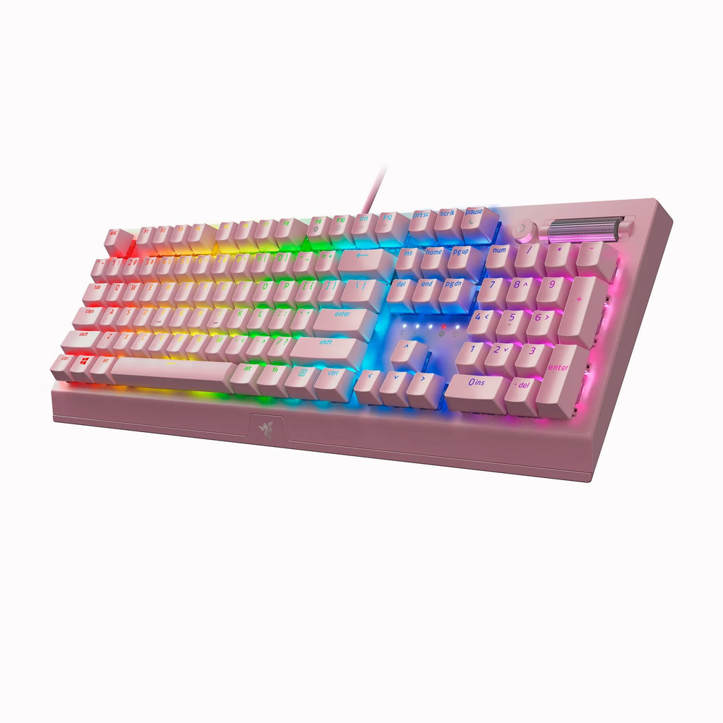 Blackwidow V3 Wired Mechanical Green Clicky Tactile Gaming Keyboard for PC, Chroma RGB, Quartz