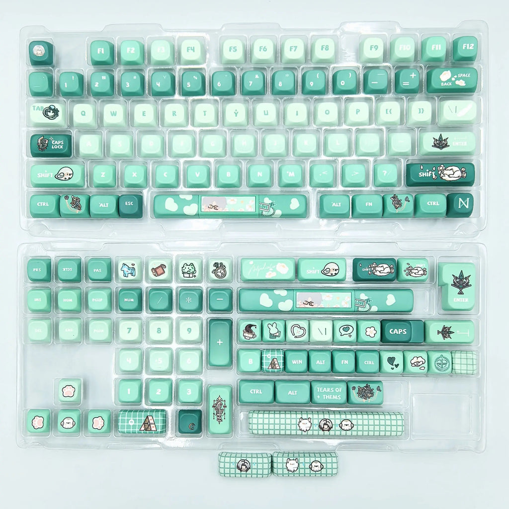 Hot Selling Love and Deepspace Keycaps Custom Rafayel Cherry Profile Cute Amina Point Side Carving Transparent Keycap for Gaming