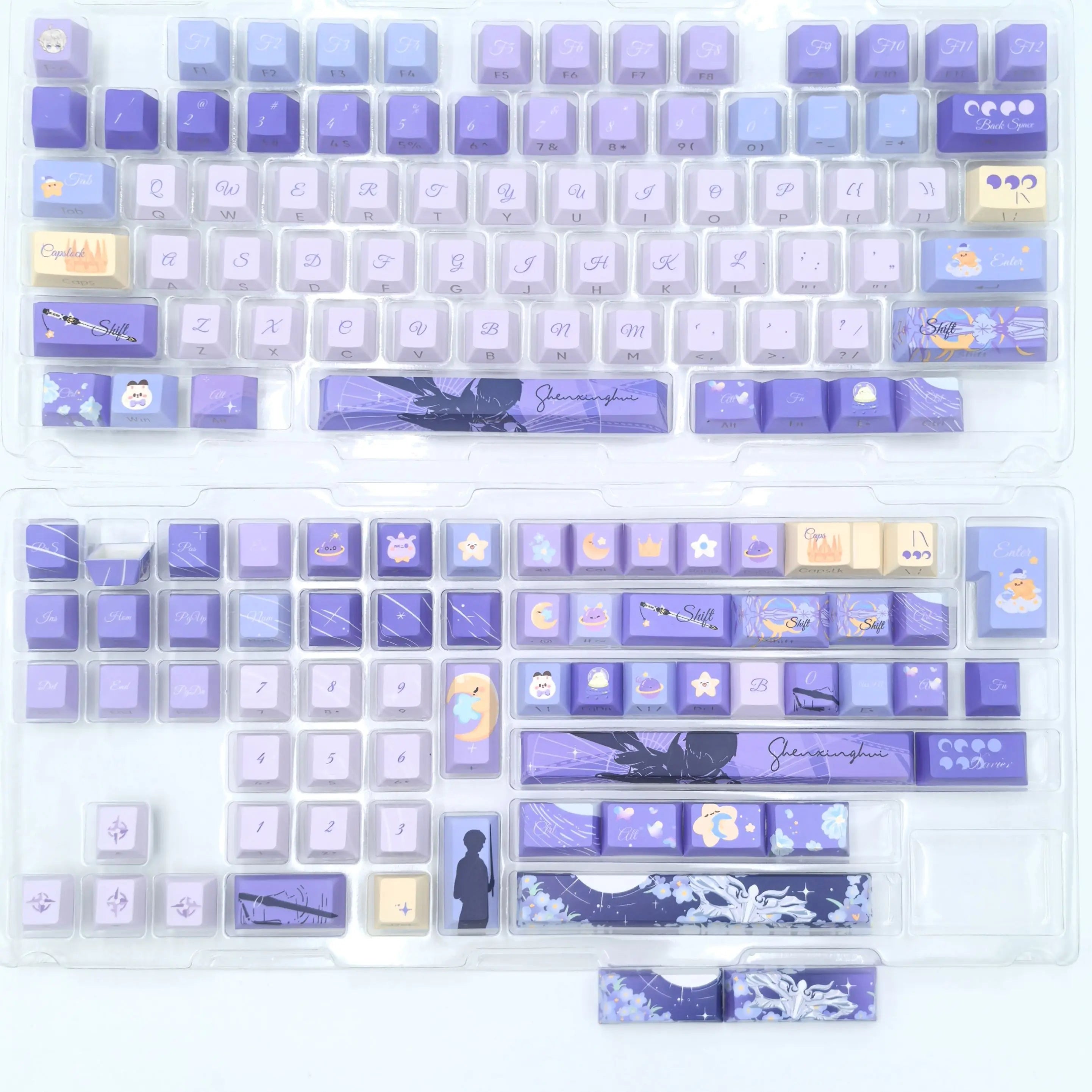 Hot Selling Love and Deepspace Keycaps Custom Rafayel Cherry Profile Cute Amina Point Side Carving Transparent Keycap for Gaming