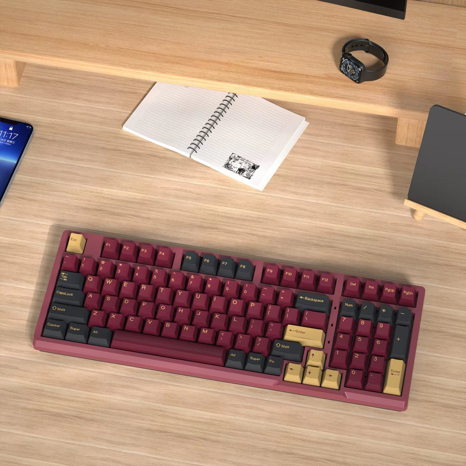 176 Keys Caps GMK Blue Samurai Keycap Cherry Profile Double Shot PBT for Mechanical Gaming Keyboard Retro ISO 7U Space Bar