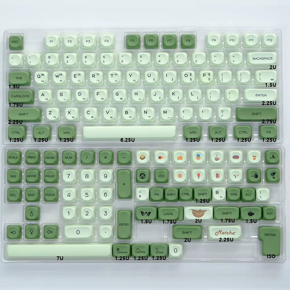 KOA Keycaps GMK Soymilk 140 Keys PBT Keycap Similar MOA Japanese Korean Russian Keycap 7U MAC ISO for Mechanical Keyboard