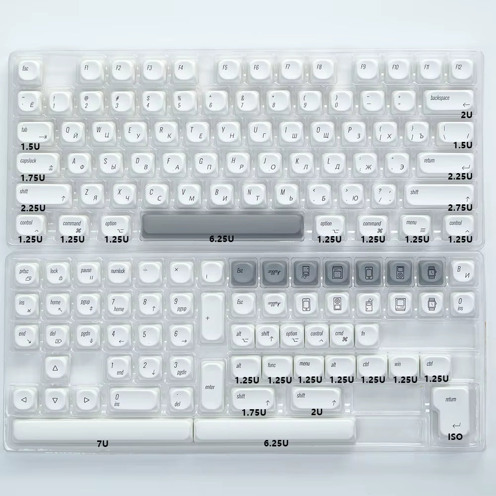 KOA Keycaps GMK Soymilk 140 Keys PBT Keycap Similar MOA Japanese Korean Russian Keycap 7U MAC ISO for Mechanical Keyboard