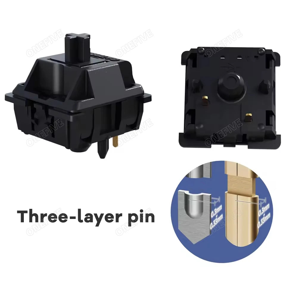 New Oil King 2.0 Switch 5Pin Pre Lubed Linear Switches 55Gf Mechanical Keyboard Switch Accessories DIY Oil Black