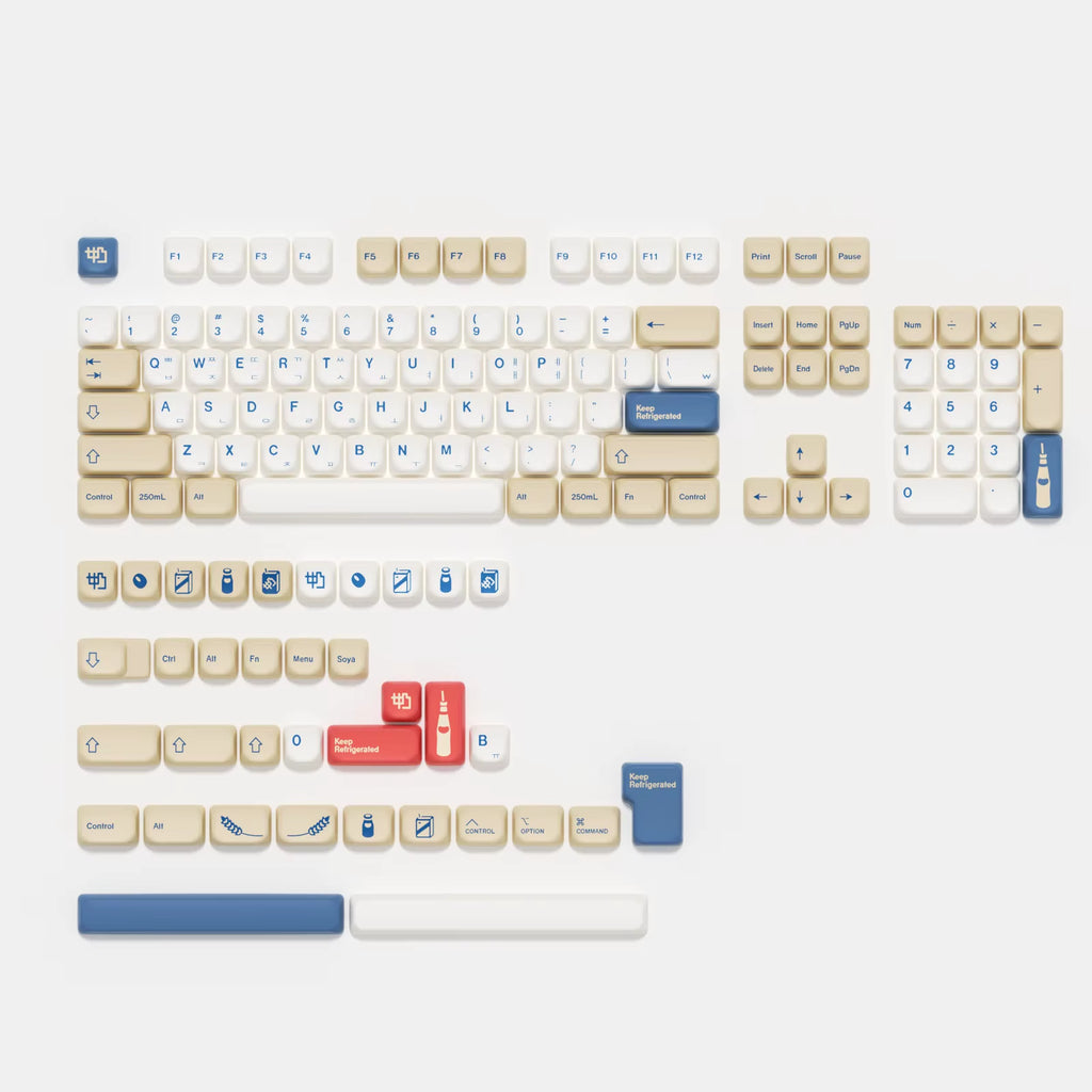 KOA Keycaps GMK Soymilk 140 Keys PBT Keycap Similar MOA Japanese Korean Russian Keycap 7U MAC ISO for Mechanical Keyboard