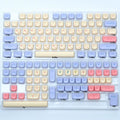KOA Keycaps GMK Soymilk 140 Keys PBT Keycap Similar MOA Japanese Korean Russian Keycap 7U MAC ISO for Mechanical Keyboard