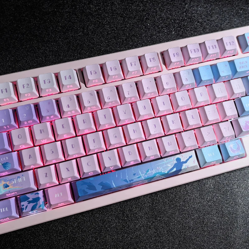 Hot Selling Love and Deepspace Keycaps Custom Rafayel Cherry Profile Cute Amina Point Side Carving Transparent Keycap for Gaming