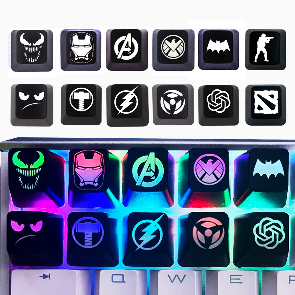 Keycaps for Mechanical Game Keyboard Keys Button R4 Height ABS Custom Cool Backlit Key Caps for ESC and All R4Keys Keypads