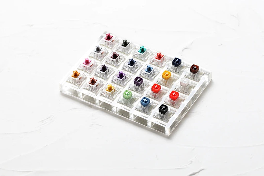 24 Switch Switches Tester with Acrylic Base Blank Keycaps for Mechanical Keyboard Kailh Box Heavy Pro Purple Orange Yellow Gold