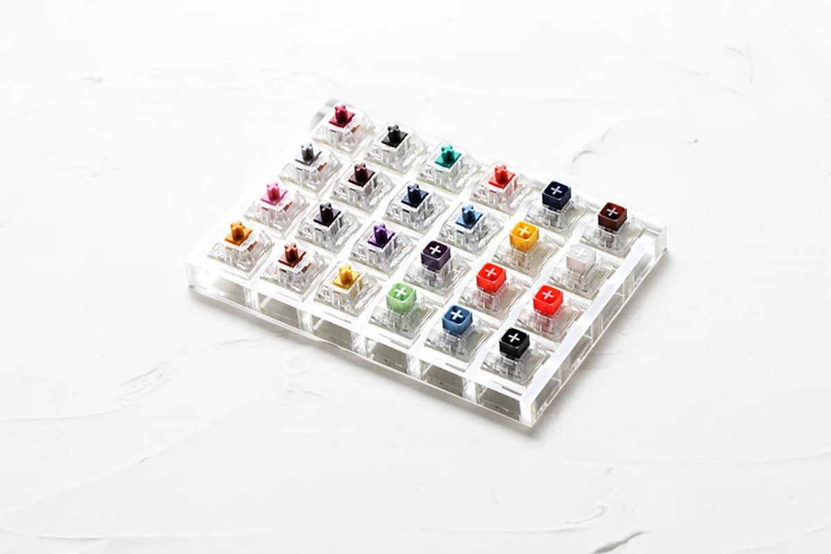 24 Switch Switches Tester with Acrylic Base Blank Keycaps for Mechanical Keyboard Kailh Box Heavy Pro Purple Orange Yellow Gold