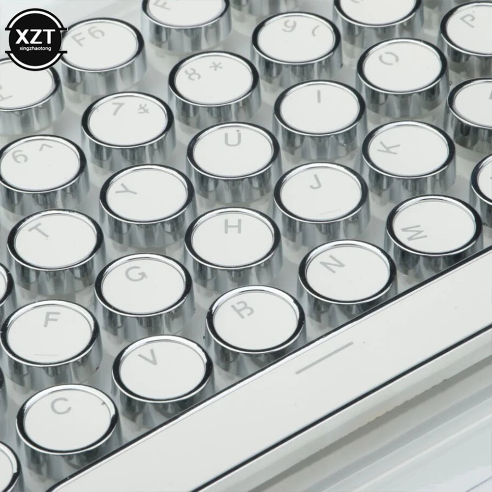 Round Mechanical Keycaps Replacement 104 Keys Ergonomic Retro Keyboard Caps for RGB Backlit Cherry MX Gaming Keypad