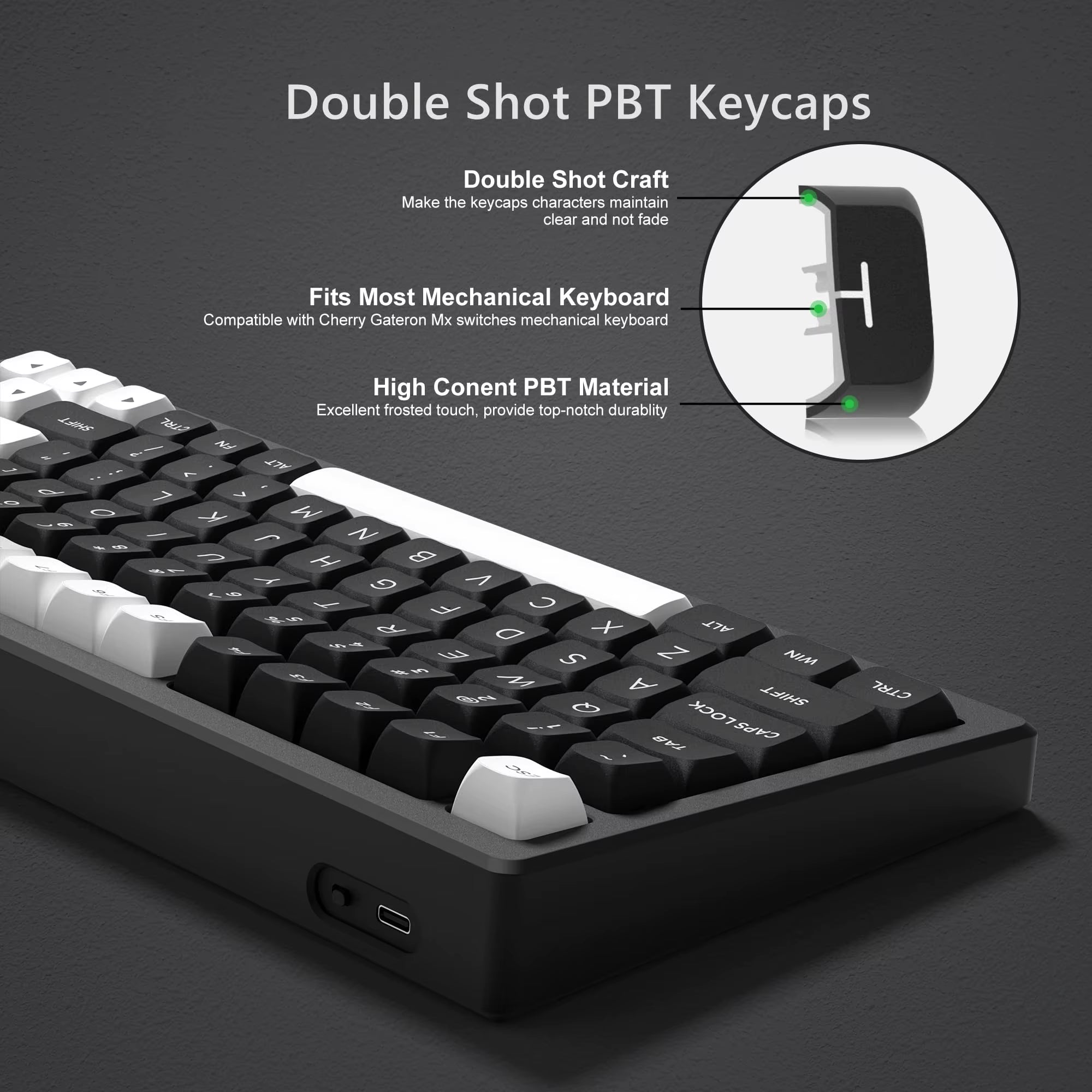 189 Keys ISA Profile Minimalist Keyboard Keycaps BOW Double Shot PBT Keycaps for Gateron Cherry MX Switches Gaming Keyboard